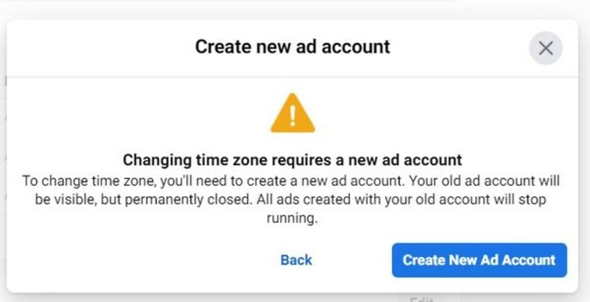 how to change time zone in ads manager