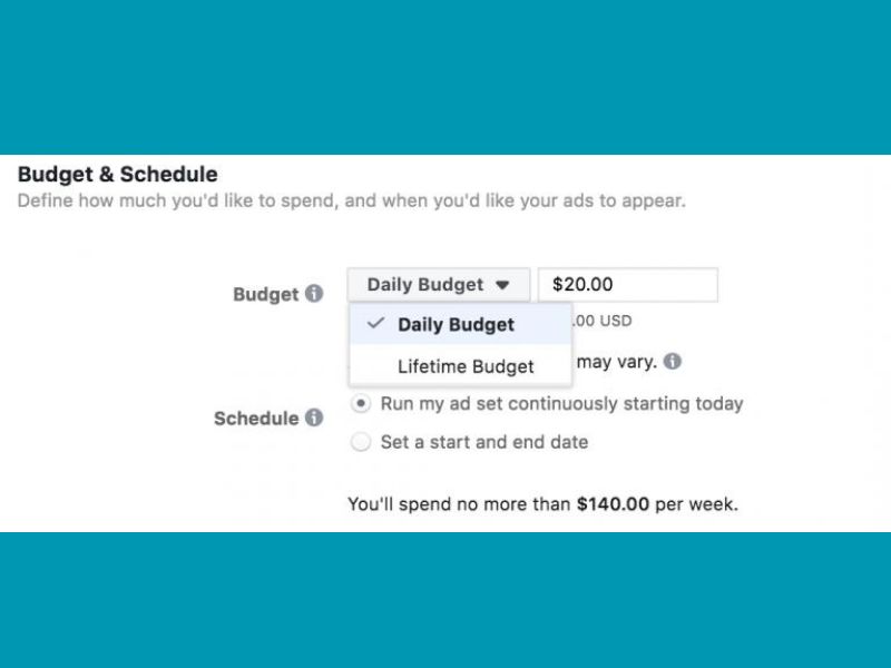 Budgeting and scheduling play important roles when you define the goal of ads campaign