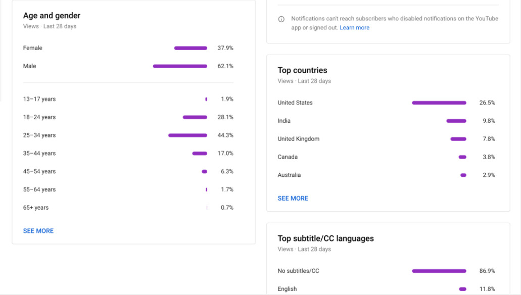 YouTube’s Channel Analytics provides critical data of interested viewers, enabling you to adopt a more precise targeting approach