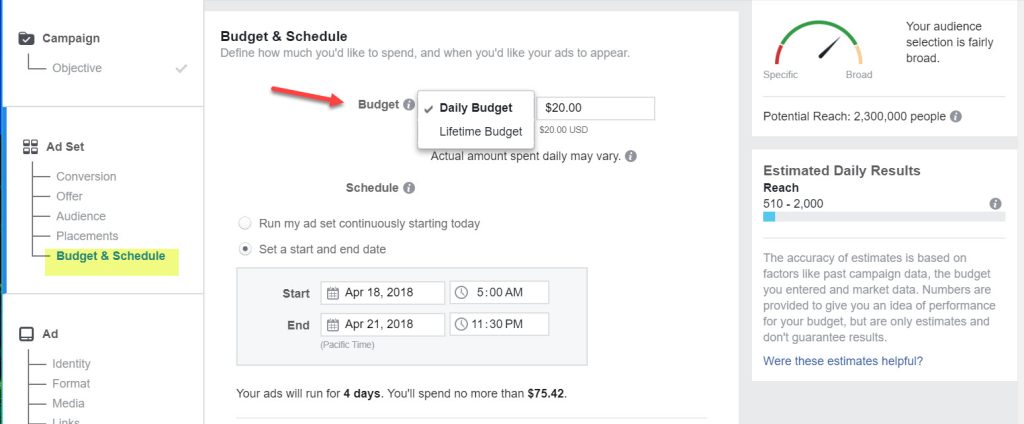 Make sure to set your desired budget and duration according to experts' tips to ensure a data-proven results