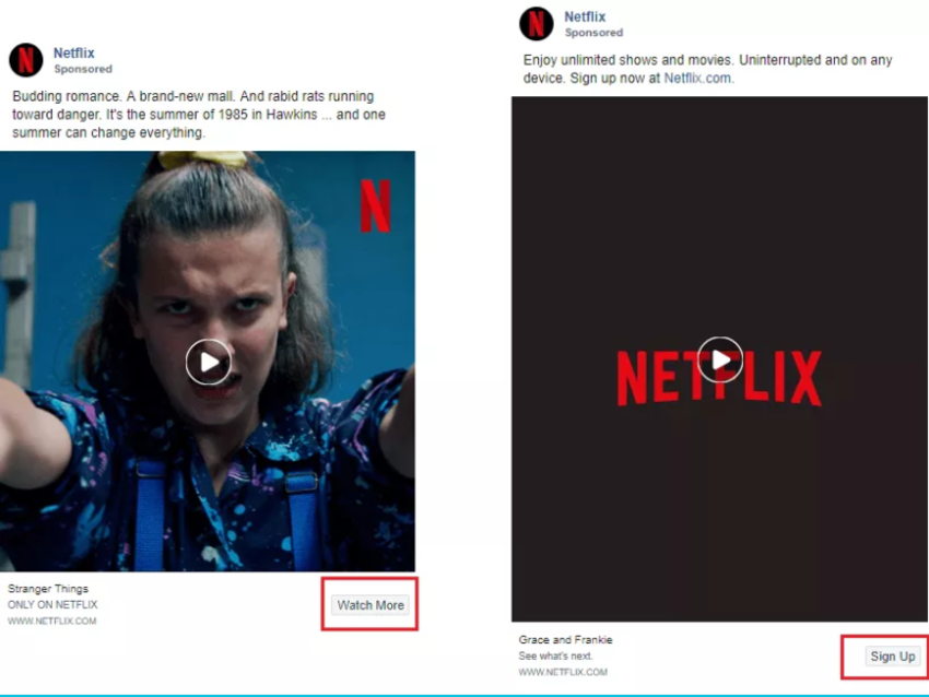 Netflix uses short videos on Facebook to boost brand awareness and promote new content