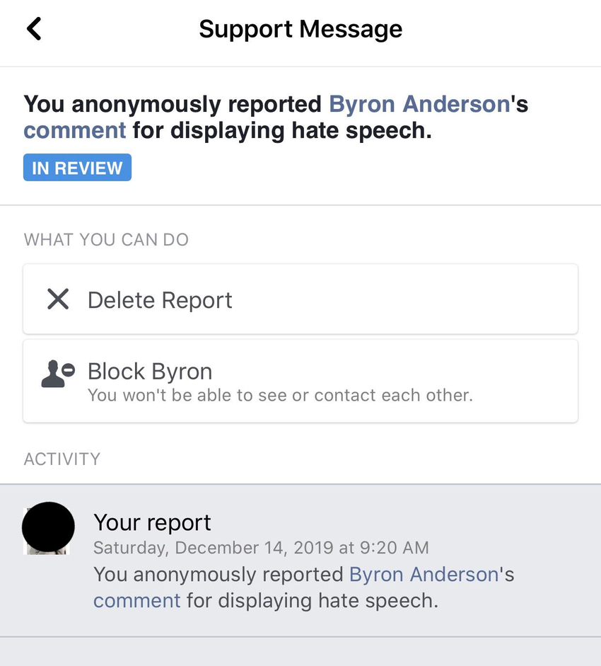 You can delete a report if you change your mind before Facebook reviews it