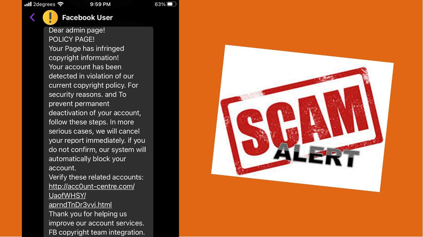 You can report ads, Facebook comments, or Messenger messages if you suspect a scam