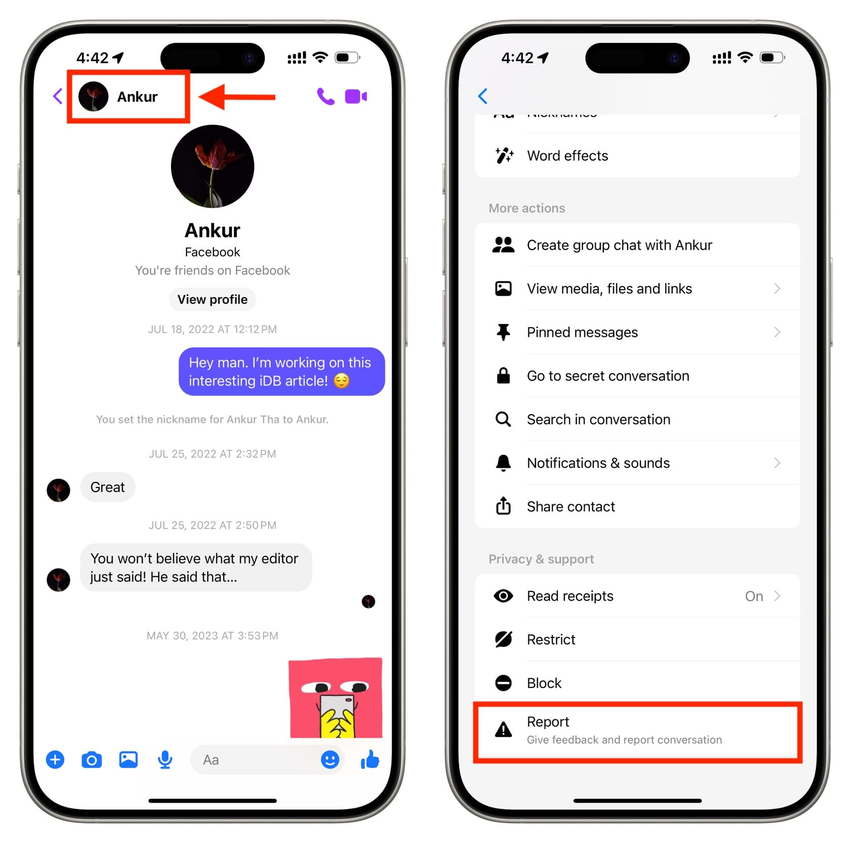 You can report someone on Messenger even without a Facebook account