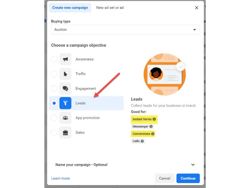 Using Lead Ads allow potential clients to contact you directly without leaving the platform