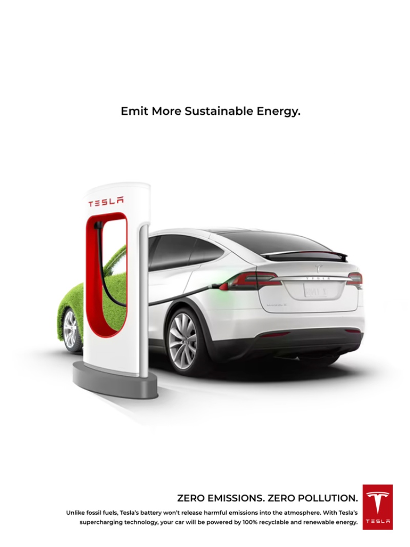 Tesla rideshare ad.