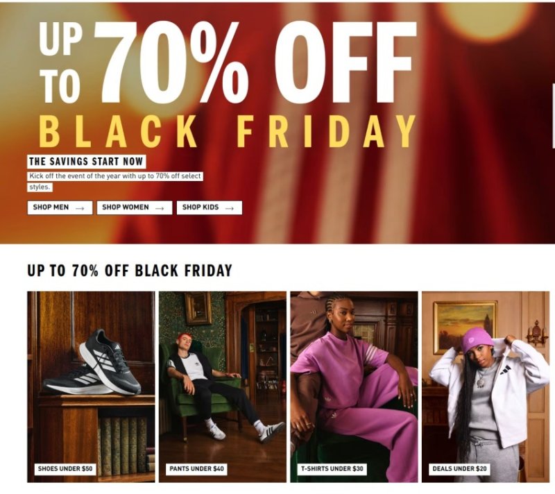 Adidas black friday sale ad.