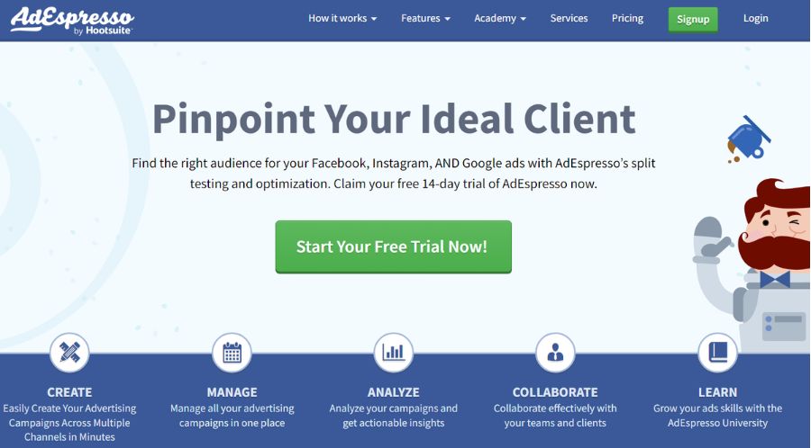 AdEspresso campaign testing features