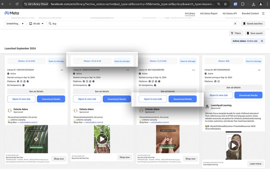 facebook ads library download
