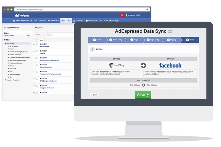 AdEspresso Facebook ads management interface