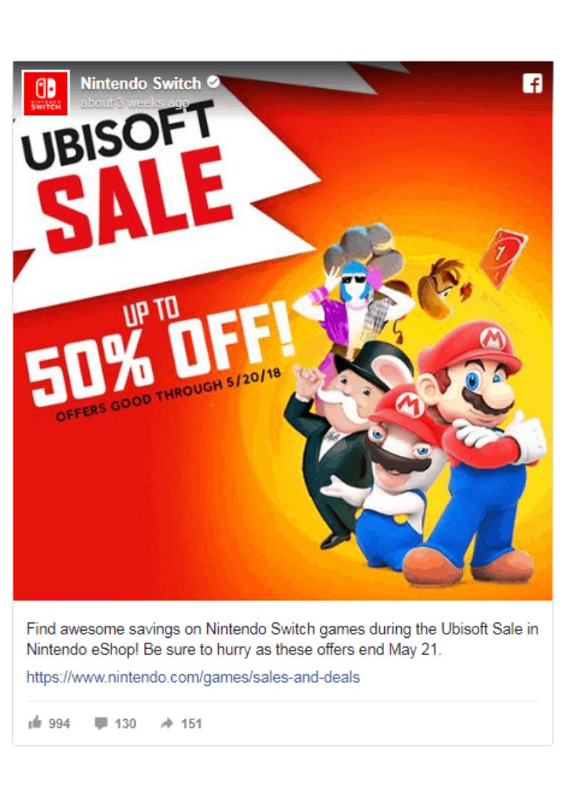 Nintendo Ubisoft sale discount banner