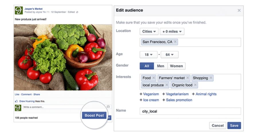 cost of boosting a post on facebook