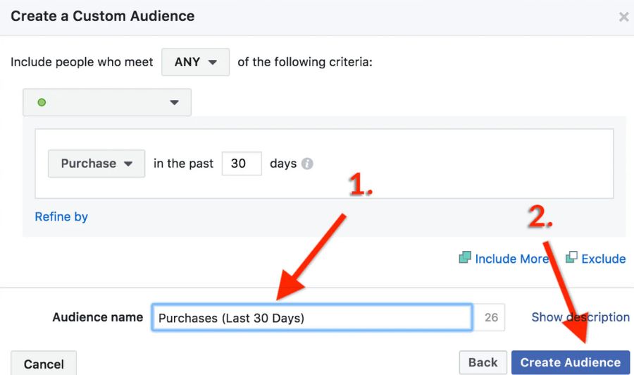 Creating Custom Audience in Facebook Ads