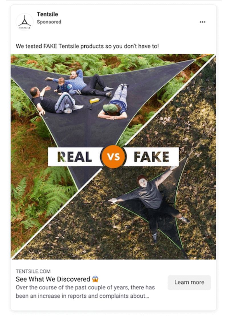 Real vs fake Tentsile test