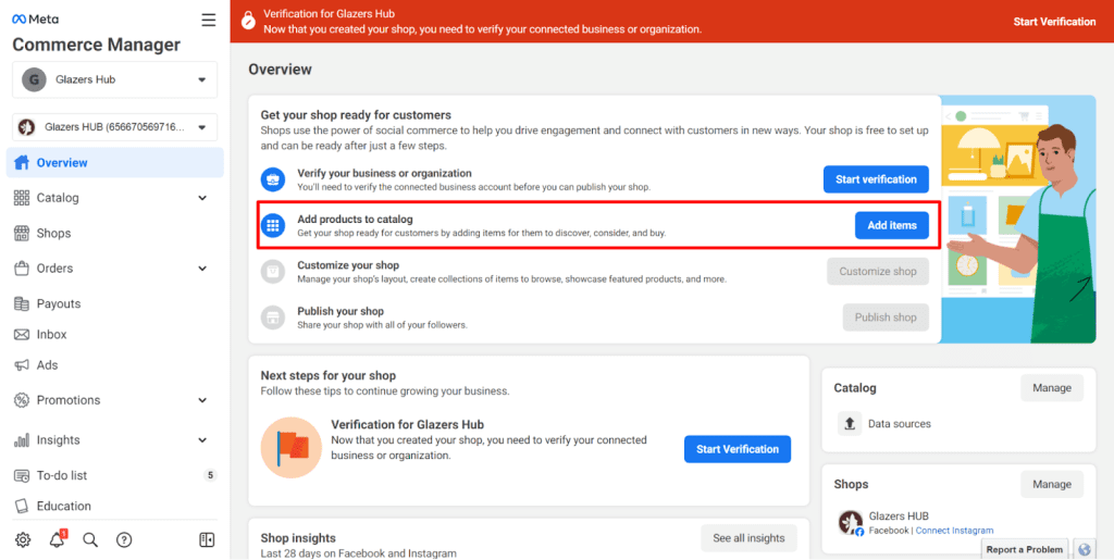Facebook product catalog setup