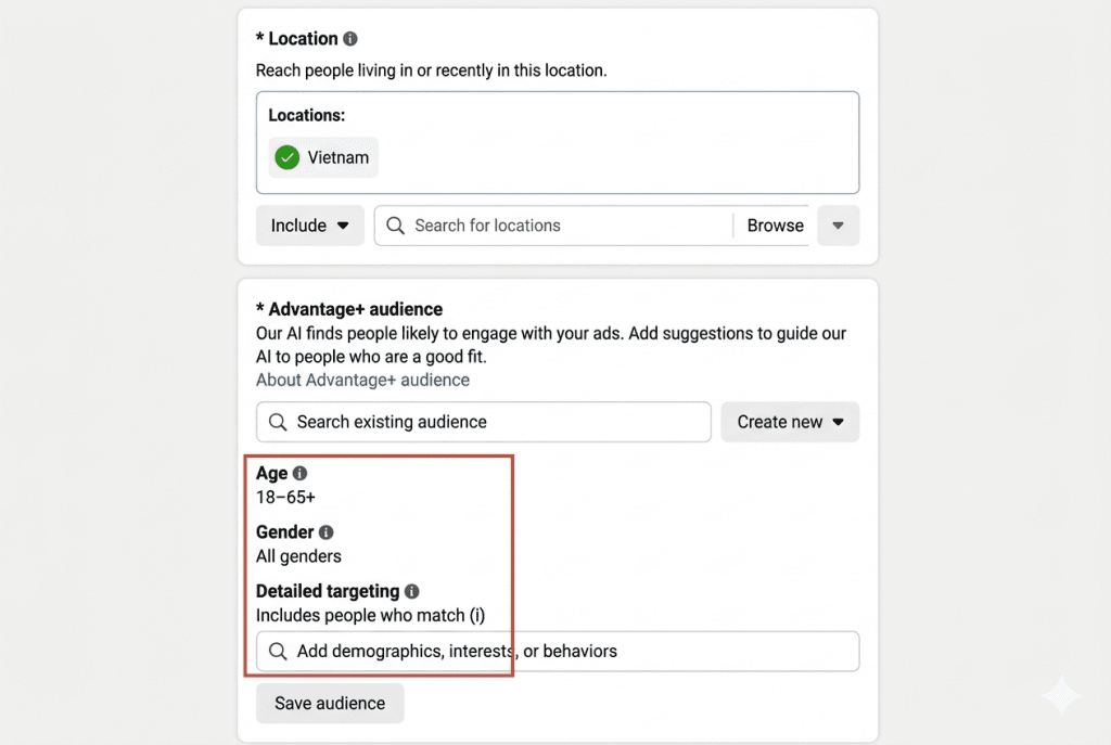 Facebook ad audience targeting