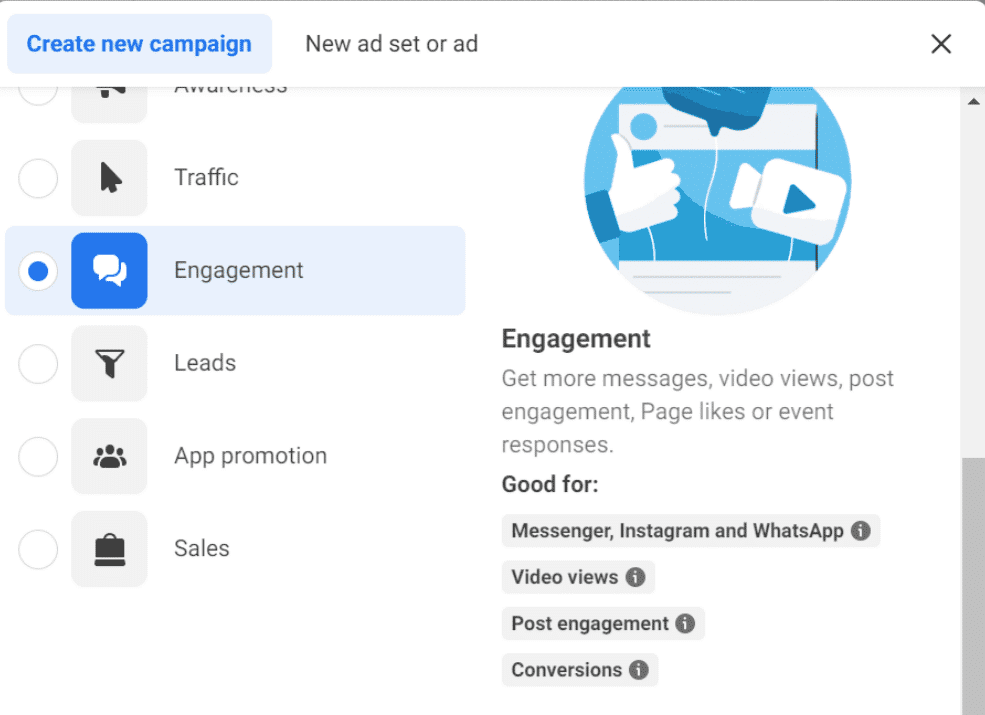Facebook engagement ad interactions