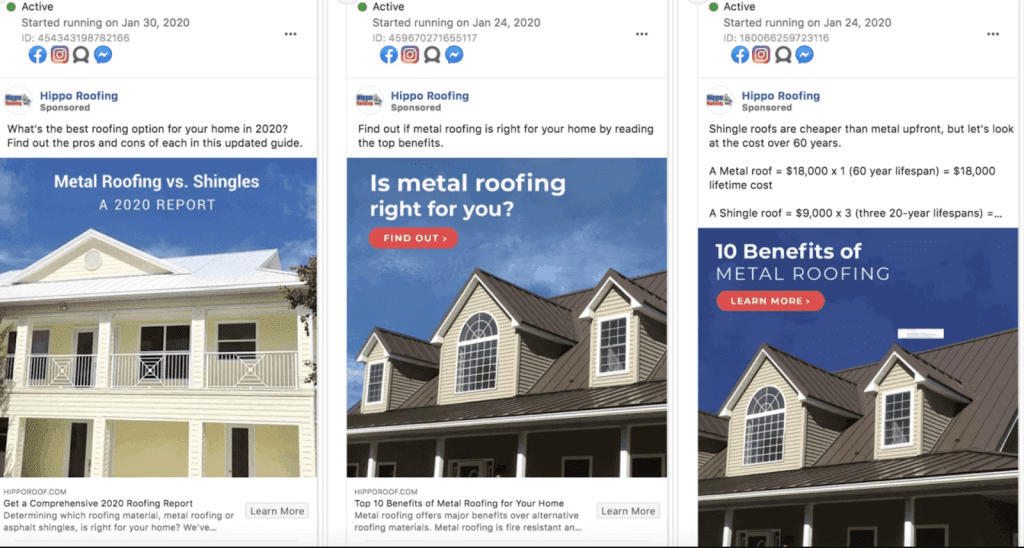 facebook ads for roofers