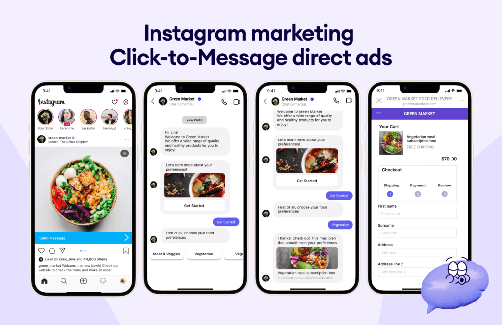 Instagram Messenger ad example
