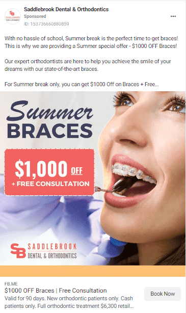 facebook ads for dental clinic