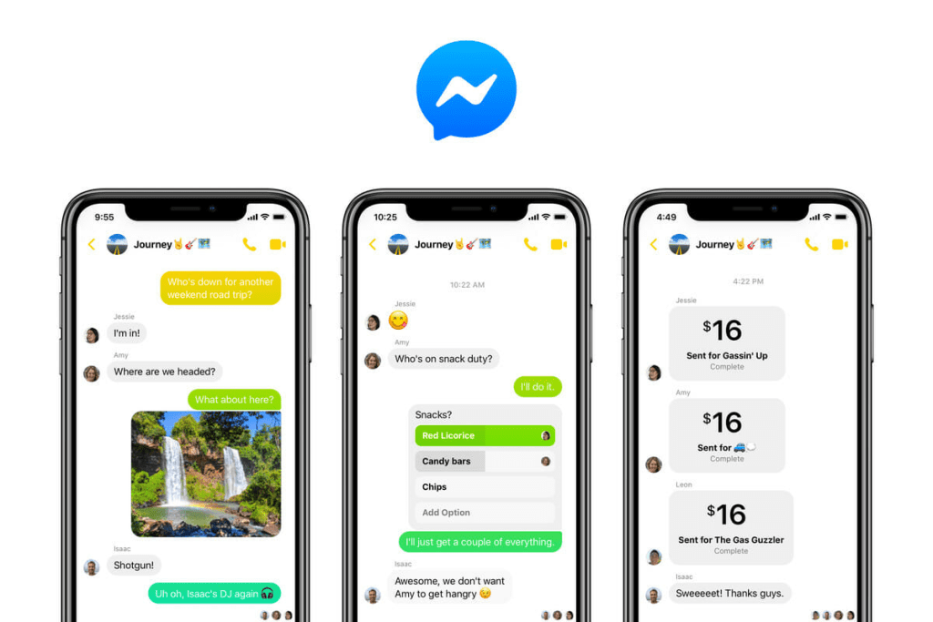 Messenger chatbot menu example