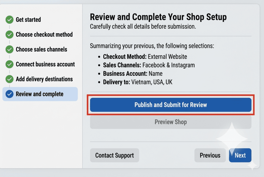 Facebook Shops review process