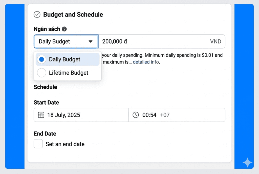  Facebook ad budget settings