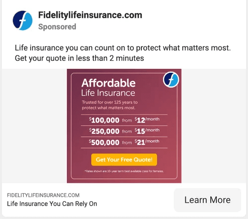 facebook ads for life insurance