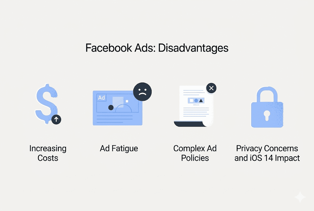 Facebook ads disadvantages